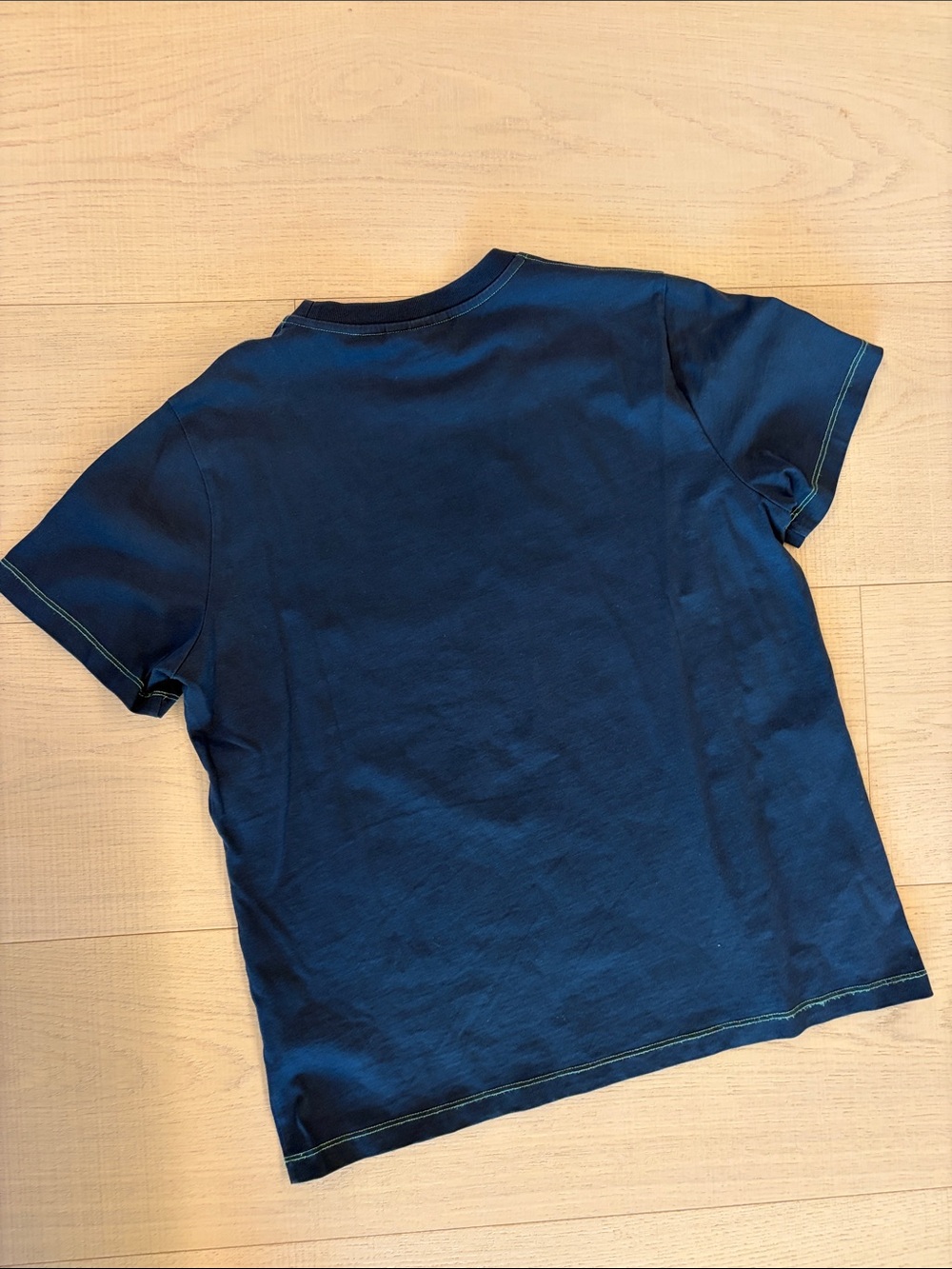 NWOT Ganni Black Tee with Neon Green Smiley Logo - Picture 5 of 6